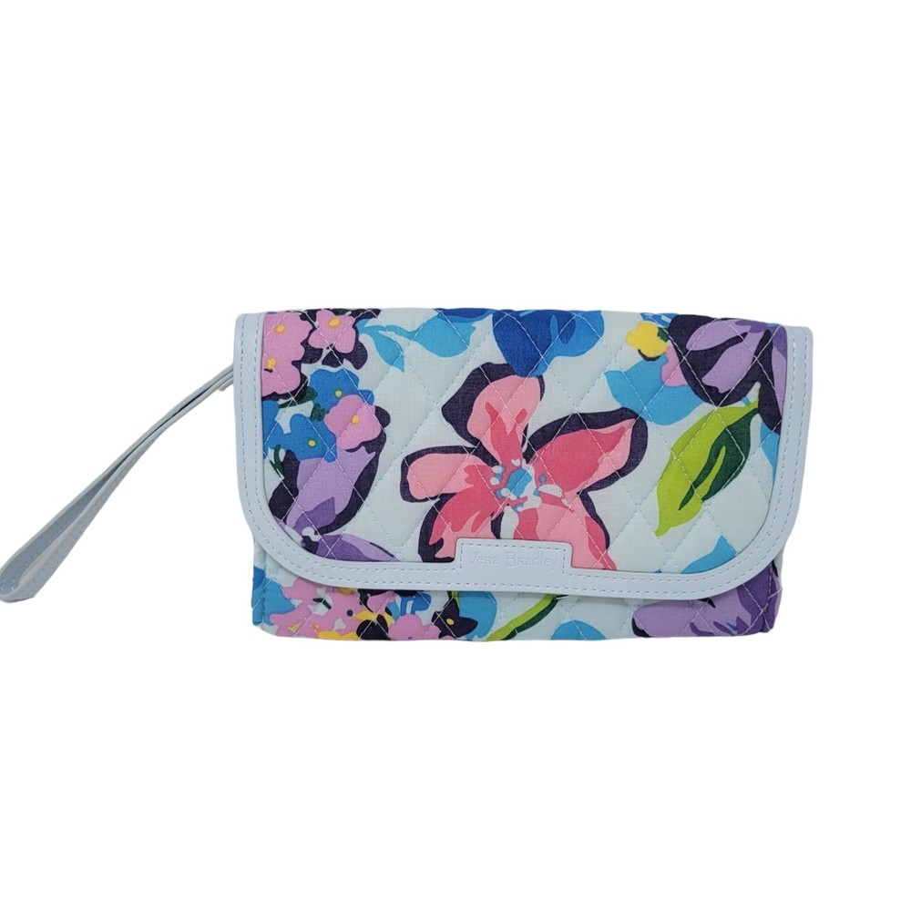 Vera Bradley Marian Floral Faux Leather Trimmed Wristlet Multicolor NWT $69